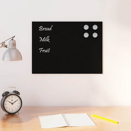 Magneetbord voor aan de wand 40x30 cm gehard glas zwart