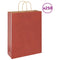 Papieren kraftzakken 250 st met hengsels 32x12x42 cm rood
