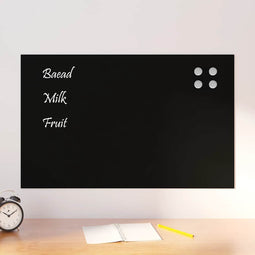 Magneetbord voor aan de wand 80x50 cm gehard glas zwart