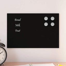 Magneetbord voor aan de wand 30x20 cm gehard glas zwart