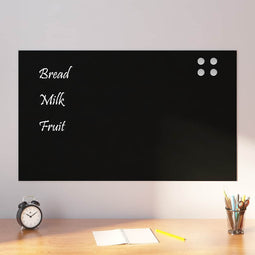 Wandbord 100x60 cm gehard glas zwart