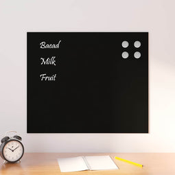 Magneetbord voor aan de wand 60x50 cm gehard glas zwart