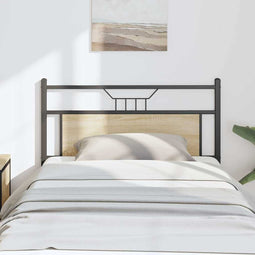 Hoofdeinde 107 cm spaanplaat sonoma eikenkleurig hout en staal