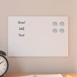 Magneetbord voor aan de wand 30x20 cm gehard glas wit