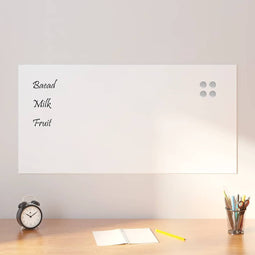 Magneetbord voor aan de wand 100x50 cm gehard glas wit