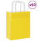 Papieren kraftzakken 50 st met hengsels 18x8x22 cm geel