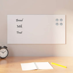 Magneetbord voor aan de wand 60x30 cm gehard glas wit