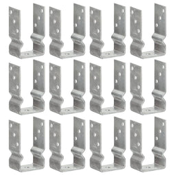 Grondankers 12 st 8x6x15 cm gegalvaniseerd staal zilverkleurig