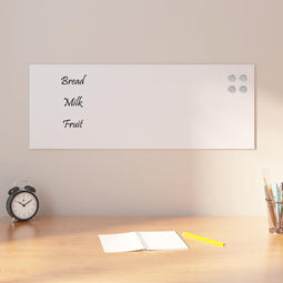 Magneetbord voor aan de wand 80x30 cm gehard glas wit