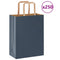 Papieren kraftzakken 250 st met hengsels 21x11x28 cm blauw