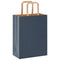 Papieren kraftzakken 250 st met hengsels 21x11x28 cm blauw