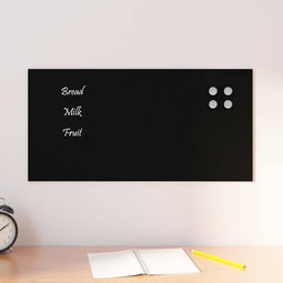 Magneetbord voor aan de wand 60x30 cm gehard glas zwart