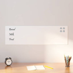 Magneetbord voor aan de wand 100x30 cm gehard glas wit
