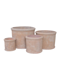 PTMD Tugra Natural Round Terracotta Pot With Border SV4