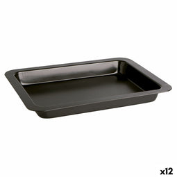 Ovenschaal Quid Sweet Grey Zwart Metaal 36 x 24 x 4 cm (12 Stuks)