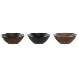 Saladekom Home ESPRIT Bruin Zwart Lichtbruin Mangohout 30 x 30 x 12 cm (3 Stuks)