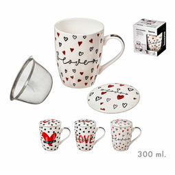 Kop met theefilter Kozina Valentijnsdag 300 ml