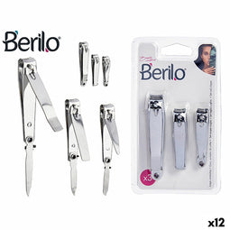 Nagelknipper Berilo 1703239 Zilverkleurig Metaal (12 Stuks)