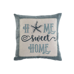 Kussen Home ESPRIT Blauw Beige Zilverkleurig Mediterrane 45 x 15 x 45 cm