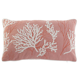Kussen Home ESPRIT Wit Koraal Mediterrane 60 x 10 x 35 cm