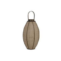 Kaarshouder Home ESPRIT Natuurlijk Jute Bamboe 34 x 34 x 60 cm