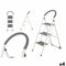 Opvouwbare ladder met 3 tredes Kipit 10109 Grijs Staal 38 x 117 x 5 cm (4 Stuks)