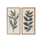 Schilderij Home ESPRIT Blad van een plant Cottage 30 x 3 x 60 cm (2 Stuks)