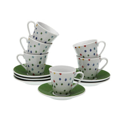 Set van Kopje met Schotel Versa Dotty Porselein