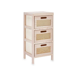 Ladenkast GiftDecor Rattan Natuurlijk 27 x 58 x 25 cm 3 lades