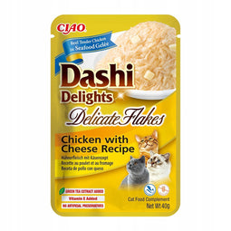 INABA CAT Dashi Delights Delicate Vlokken Kip met Kaas - kattensnack - 40g