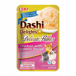 INABA CAT Dashi Delights Delicate Vlokken Kip met Zalm - kattensnack - 40g