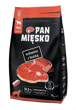PAN MIĘSKO Beef with goat XS - droog hondenvoer - 9kg