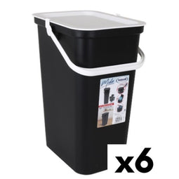 Recycling prullenbak Tontarelli Moda Wit Zwart 24 L (6 Stuks)