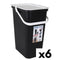 Recycling prullenbak Tontarelli Moda Wit Zwart 24 L (6 Stuks)