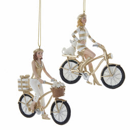 Kurt s adler - Ornament plastic meisje op fiets gd l10cm