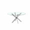 Eettafel DKD Home Decor 110 x 110 x 76 cm Kristal Zilverkleurig Staal