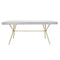 Eettafel DKD Home Decor Grijs Gouden Wit Blik Mangohout (180 x 90 x 76 cm)