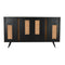 Dientafel DKD Home Decor Zwart Rotan Mangohout (160 x 40 x 90 cm)