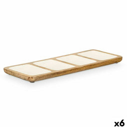 Dienblad met Vakjes GiftDecor MALI941 W Wit 46 x 3 x 17 cm (6 Stuks)