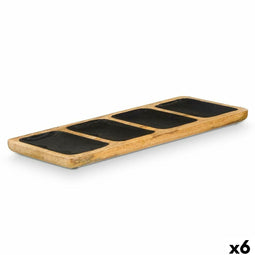 Dienblad met Vakjes GiftDecor MALI-941 B Zwart 46 x 3 x 17 cm (6 Stuks)