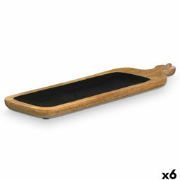 Snackdienblad GiftDecor MALI-798 B Zwart 50,7 x 3 x 14 cm (6 Stuks)