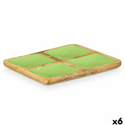 Dienblad met Vakjes GiftDecor MALI-991 G Groen 31 x 3 x 3 cm (6 Stuks)