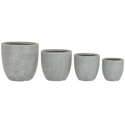 Plantenbakkenset Home ESPRIT Lichtgrijs Glasvezel Magnesium 44 x 44,5 x 43 cm (4 Stuks)