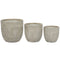Plantenbakkenset Home ESPRIT Beige Glasvezel Magnesium 44,5 x 44,5 x 43 cm (3 Stuks)