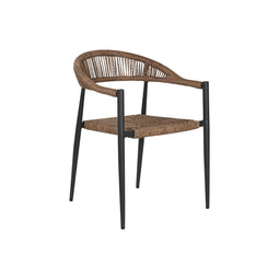 Stoel Home ESPRIT Bruin Zwart Aluminium Rotan 56 x 60 x 78 cm