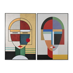 Schilderij Home ESPRIT Abstract Stads 80 x 3,5 x 120 cm (2 Stuks)