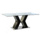 Eettafel DKD Home Decor Zwart Hout Gehard glas Hout MDF 180 x 90 x 76 cm