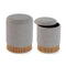Verwijderbare poef Versa Grijs Bamboe Hout MDF 36 x 44 x 36 cm (2 Onderdelen)
