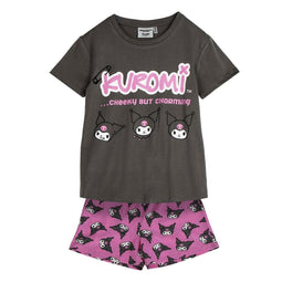 Zomerpyjama Hello Kitty Donker grijs