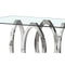 Eettafel Home ESPRIT Staal Gehard glas 160 x 90 x 76 cm